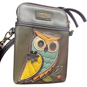 Chala Vegan Crossbody Body Handbag Coin Purse Adjustable Strap, Owl Design, NWOT